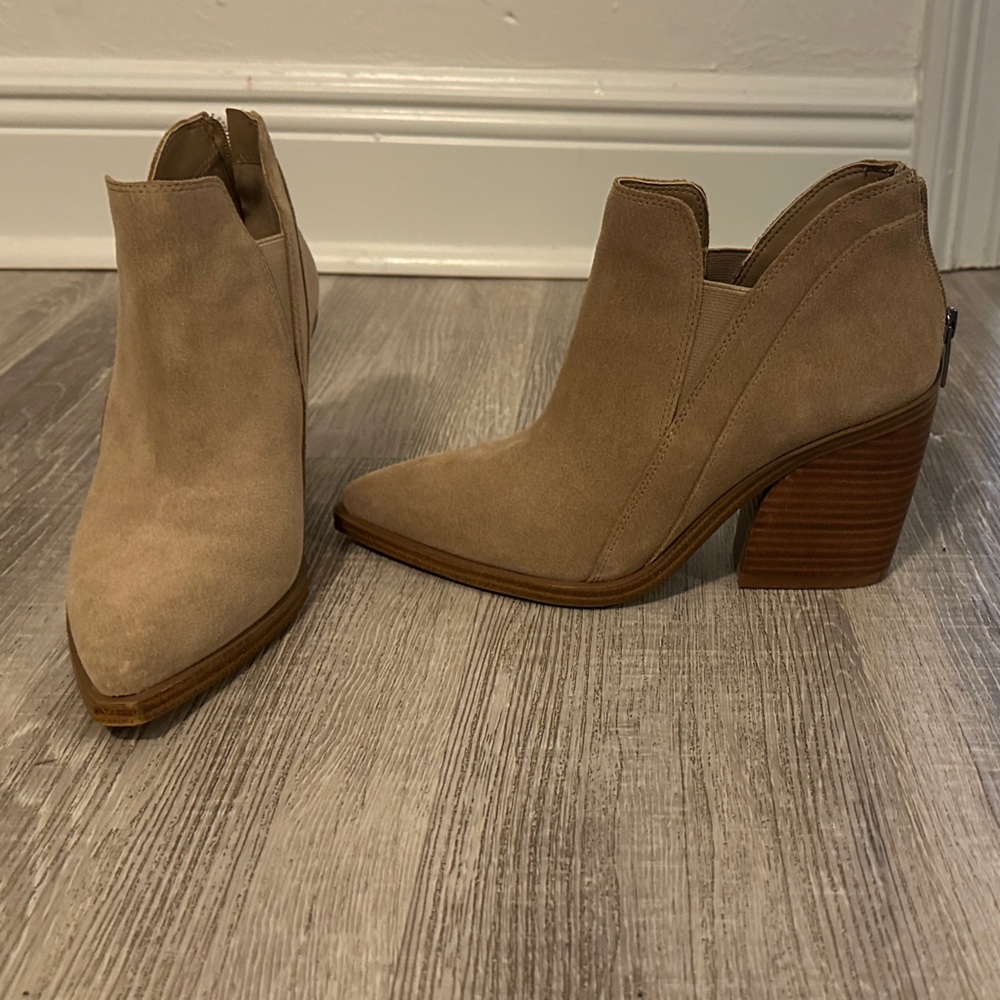 Vince Camuto Tan Suede Ankle Booties